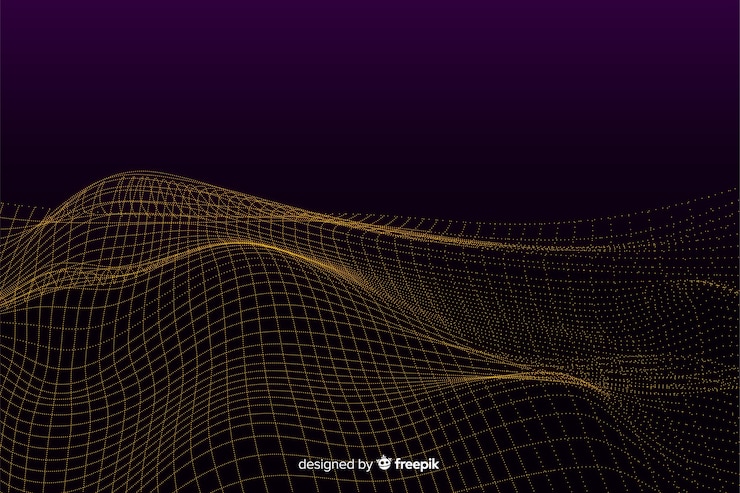 Free Vector abstract digital mesh waves background