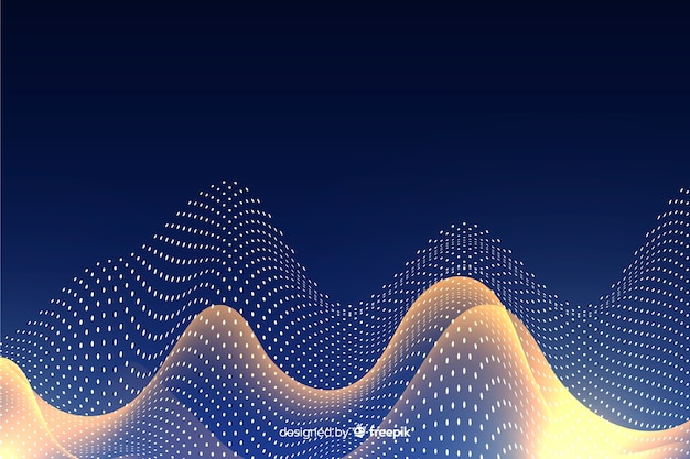 Free vector abstract digital particles waves background