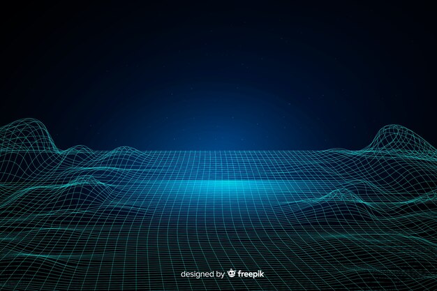 Abstract digital particles waves background