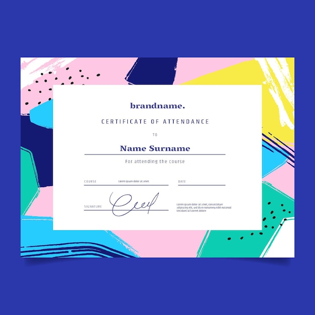 Free vector abstract diploma template