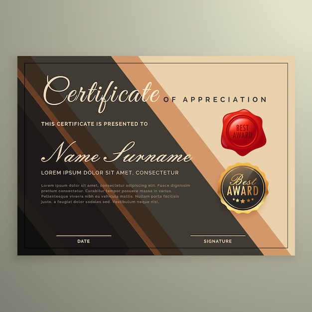 Abstract diploma in vintage style