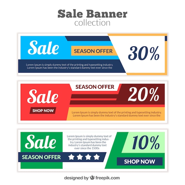 Abstract discount banners