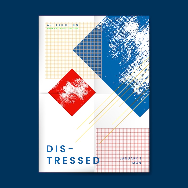 Free Vector abstract distressed design poster