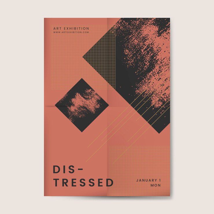 Free Vector abstract distressed design poster