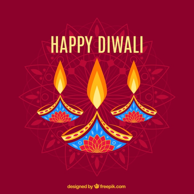 Abstract background diwali con candele