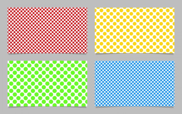 Abstract dot pattern business card background template design set - vector id card illustration with colored circles