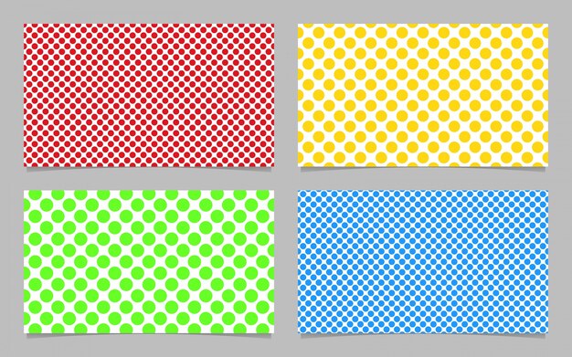 Abstract dot pattern business card background template design set - vector id card illustration with colored circles