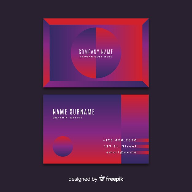 Abstract duotone business card template