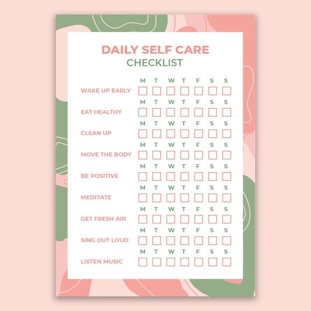 Abstract duotone self-care plan planner