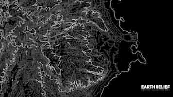 無料ベクター 抽象的な地球の起伏の地図。生成された概念標高マップ。