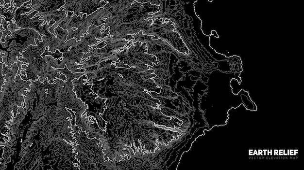 抽象的な地球の起伏の地図。生成された概念標高マップ。