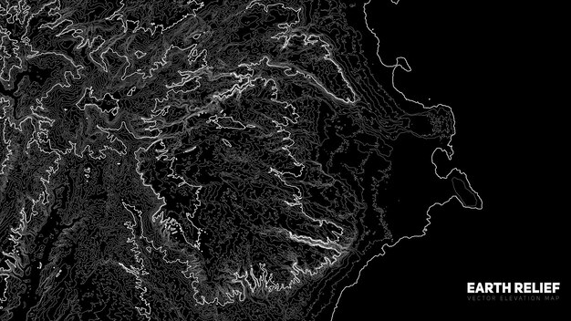 抽象的な地球の起伏の地図。生成された概念標高マップ。