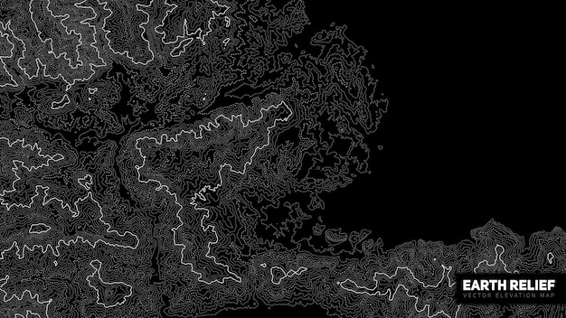 Free vector abstract earth relief map. generated conceptual elevation map.