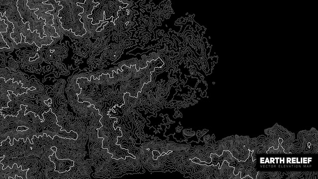 抽象的な地球の起伏の地図。生成された概念標高マップ。