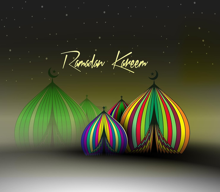मुफ़्त वेक्टर abstract eid mubarak ramadan kareem text mosque or masjid vector illustration
