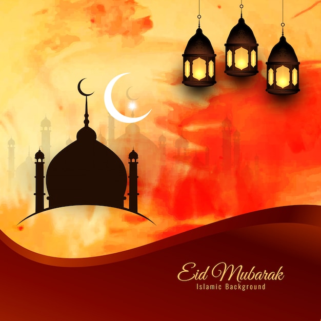 Free vector abstract eid mubarak religious background