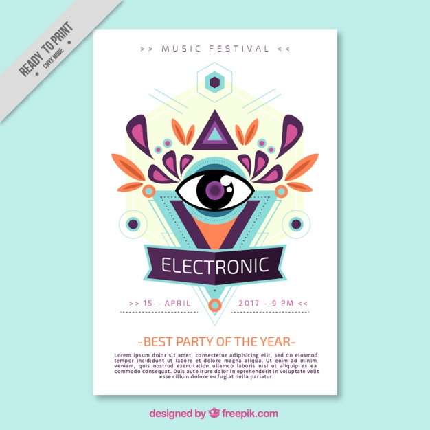 Free vector abstract electronic music brochure