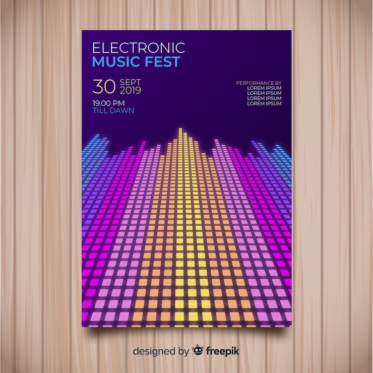 Free Vector abstract electronic music poster template