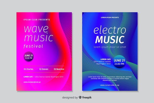 Abstract electronic music poster template