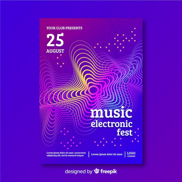 Free vector abstract electronic music poster template