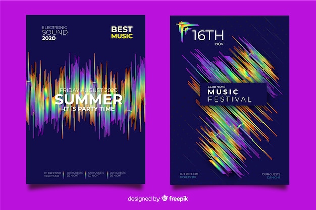 Abstract electronic music poster template