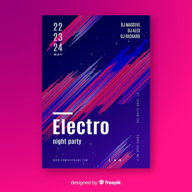 Abstract electronic music poster template