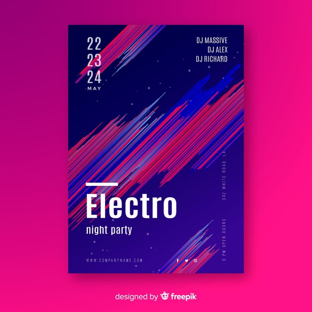 Abstract electronic music poster template