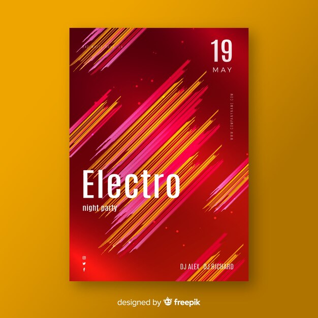 Abstract electronic music poster template