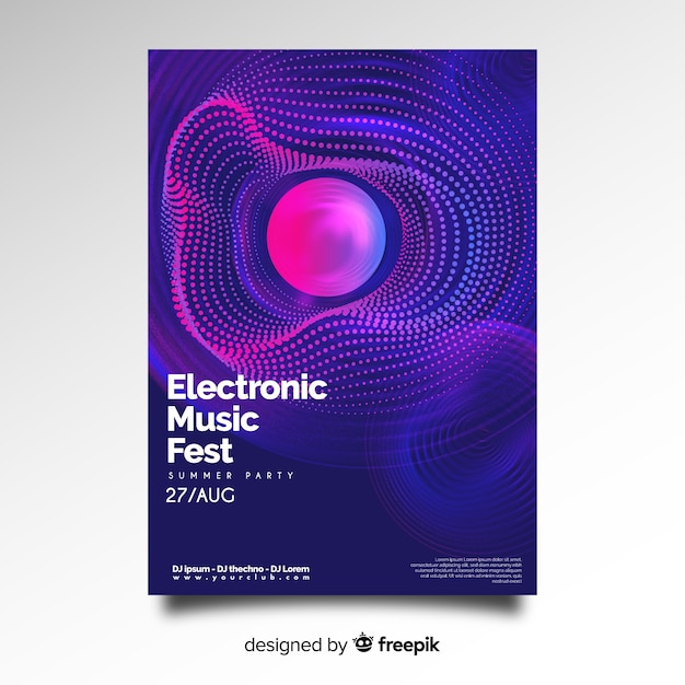 Free vector abstract electronic music poster template