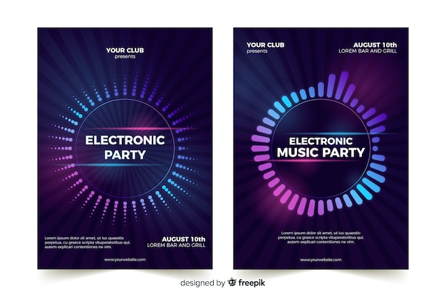 Abstract electronic music poster template