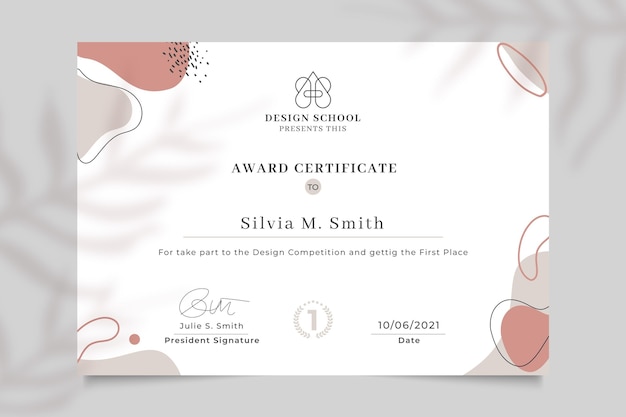 Free vector abstract elegant award design certificate