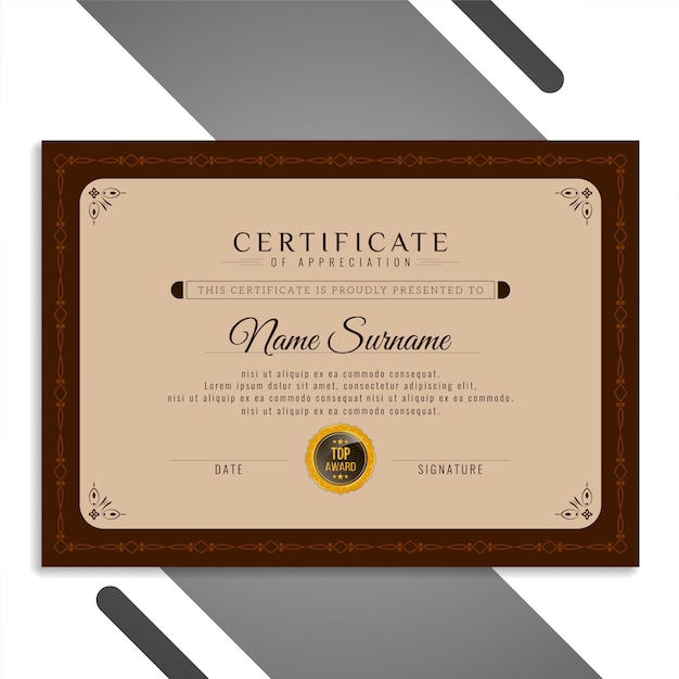 Abstract elegant beautiful certificate