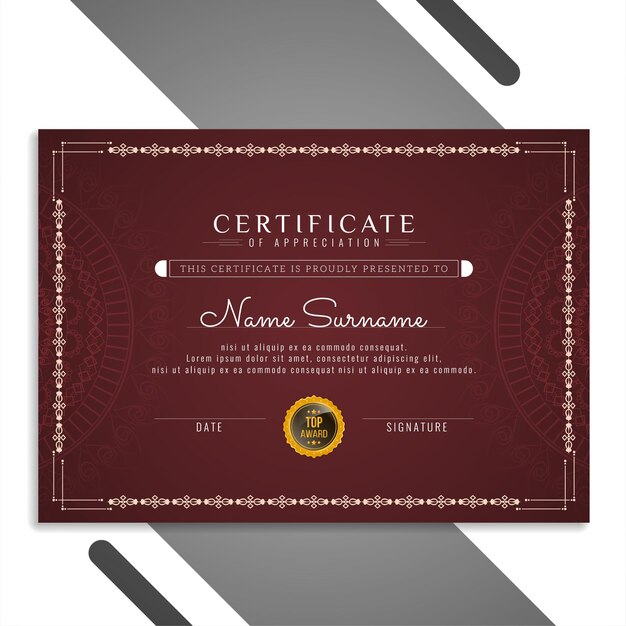 Abstract elegant beautiful certificate