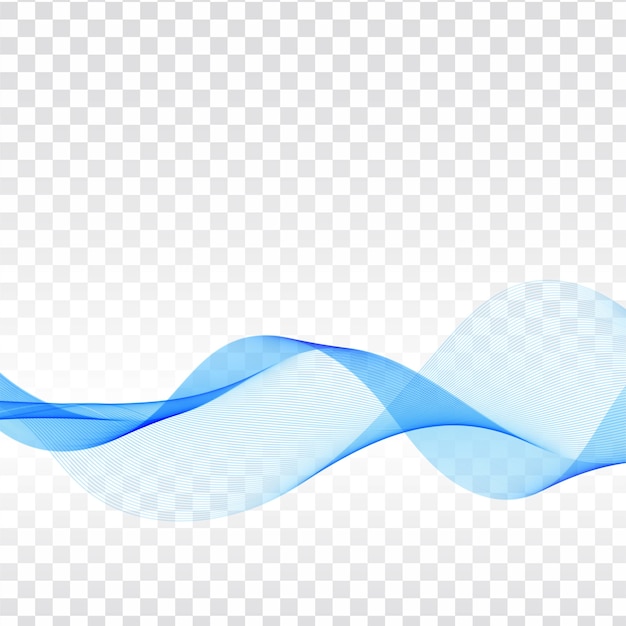 Abstract elegant blue wave transparent background