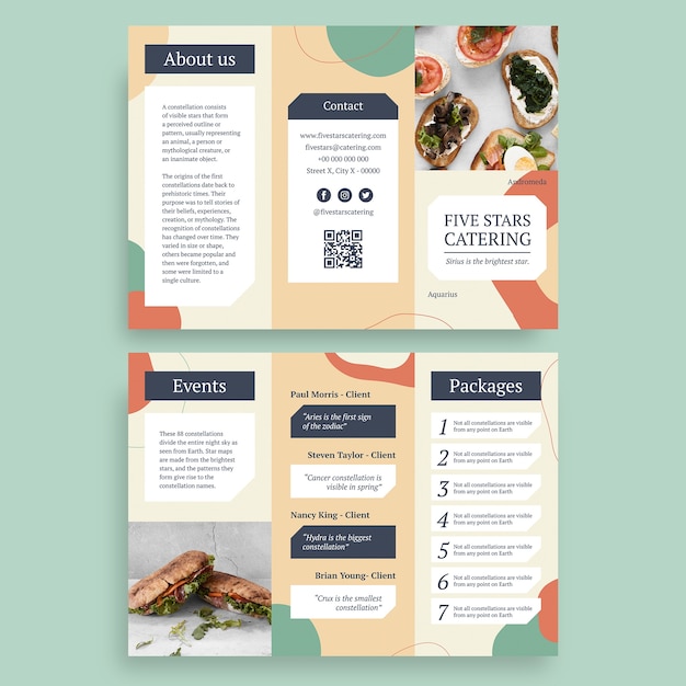 Abstract elegant catering brochure