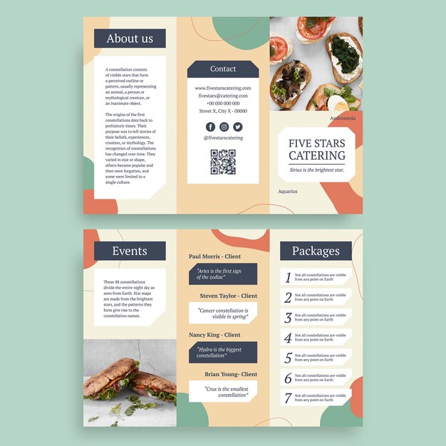 abstract elegant catering brochure