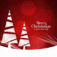 Free vector abstract elegant red merry christmas background