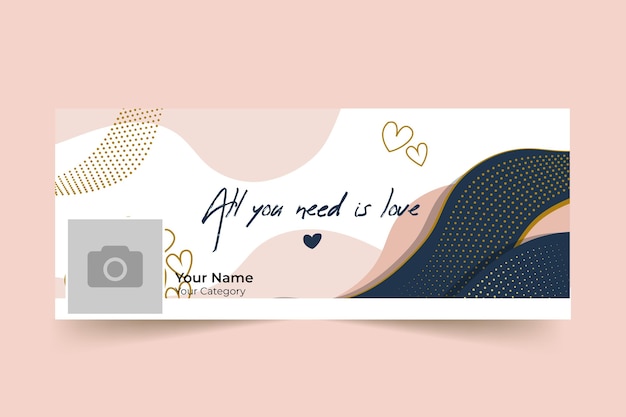 Free vector abstract elegant valentine's day facebook cover