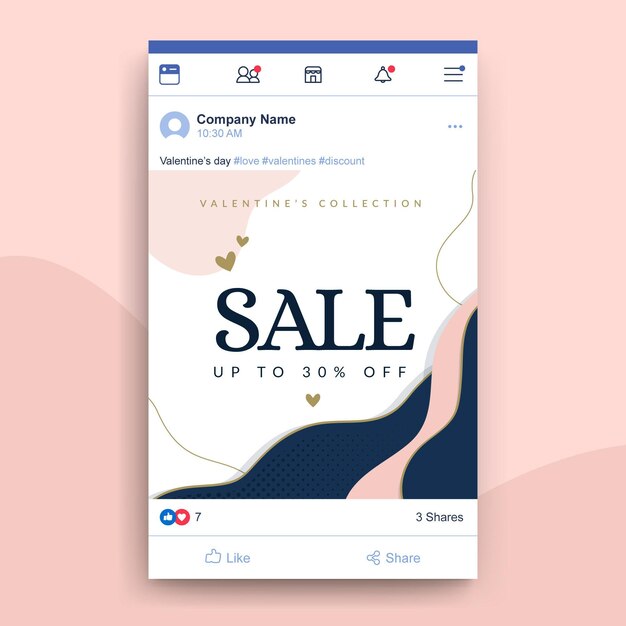 Abstract elegant valentine's day facebook post