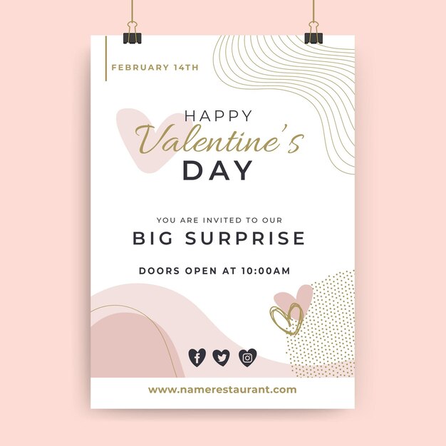 Free vector abstract elegant valentine's day posters