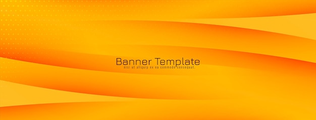 Vettore gratuito modello di banner moderno giallo astratto stile onda elegante