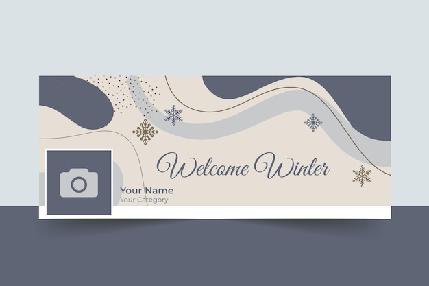 Free vector abstract elegant winter facebook cover