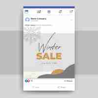 Free vector abstract elegant winter facebook post