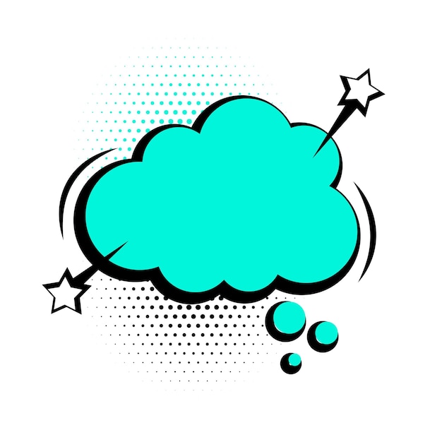 Free vector abstract empty cloud bubble background in pop art style vector
