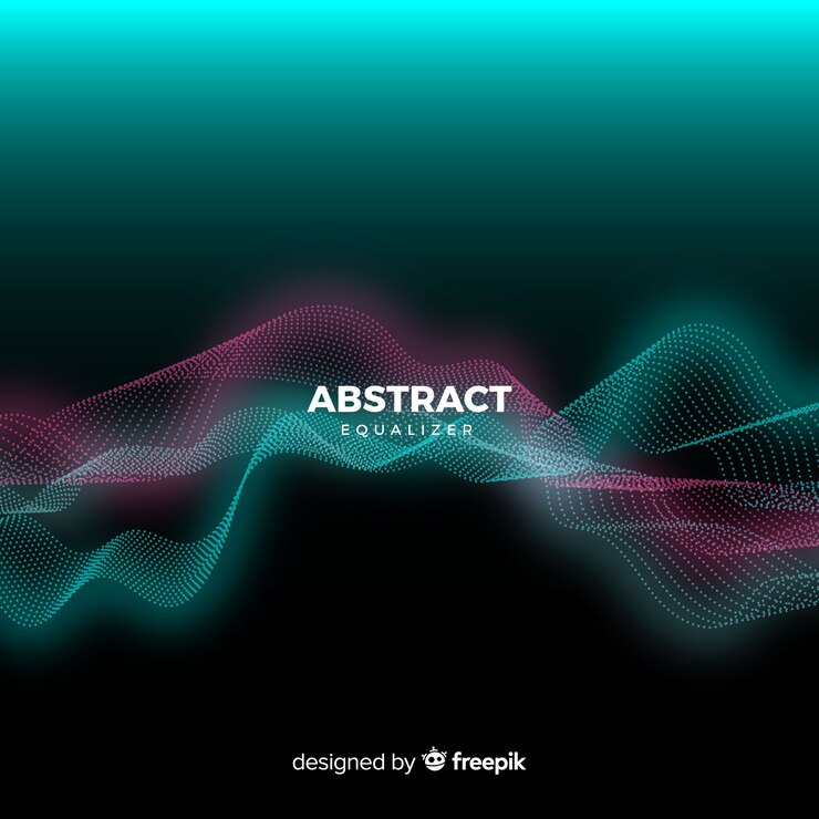 Free Vector abstract equalizer particles waves background