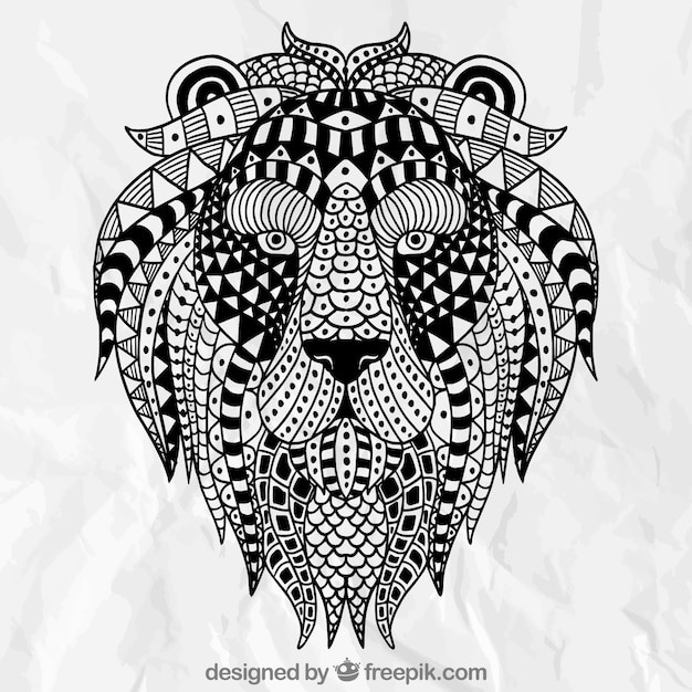 Abstract ethnic lion