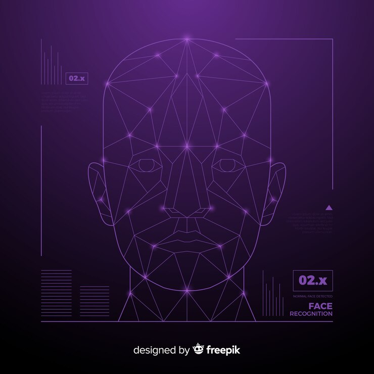 Free Vector abstract face recognition futuristic technology