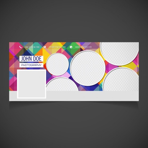 Free vector abstract facebook cover with circles