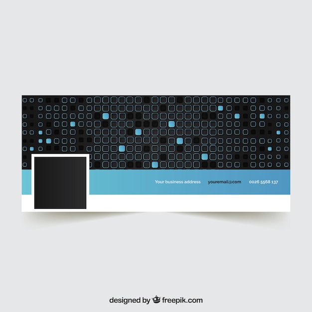 Free Vector: Abstract Facebook Cover with Squares – Vector Templates