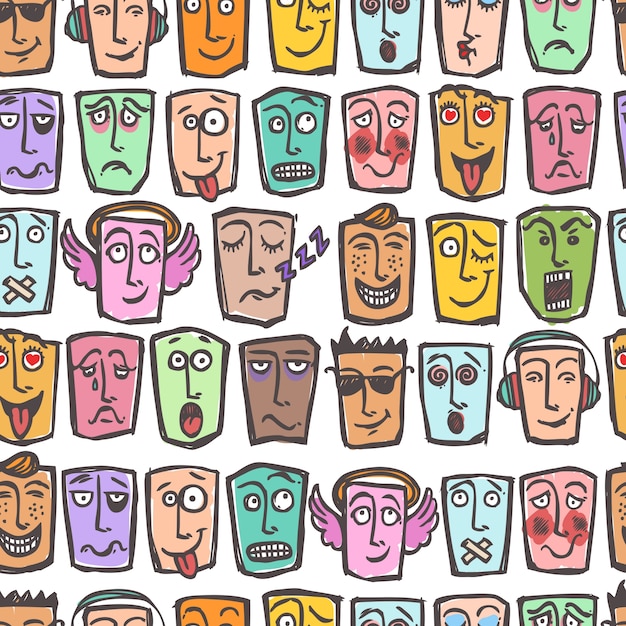 Abstract faces pattern design